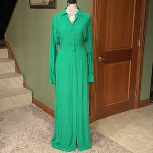 Per Se Vibrant Green Long Sleeve Dress, Size 6